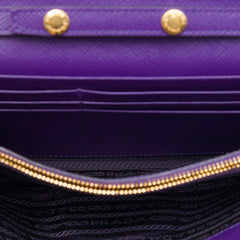 Prada Saffiano Sound Lock Wallet on Chain