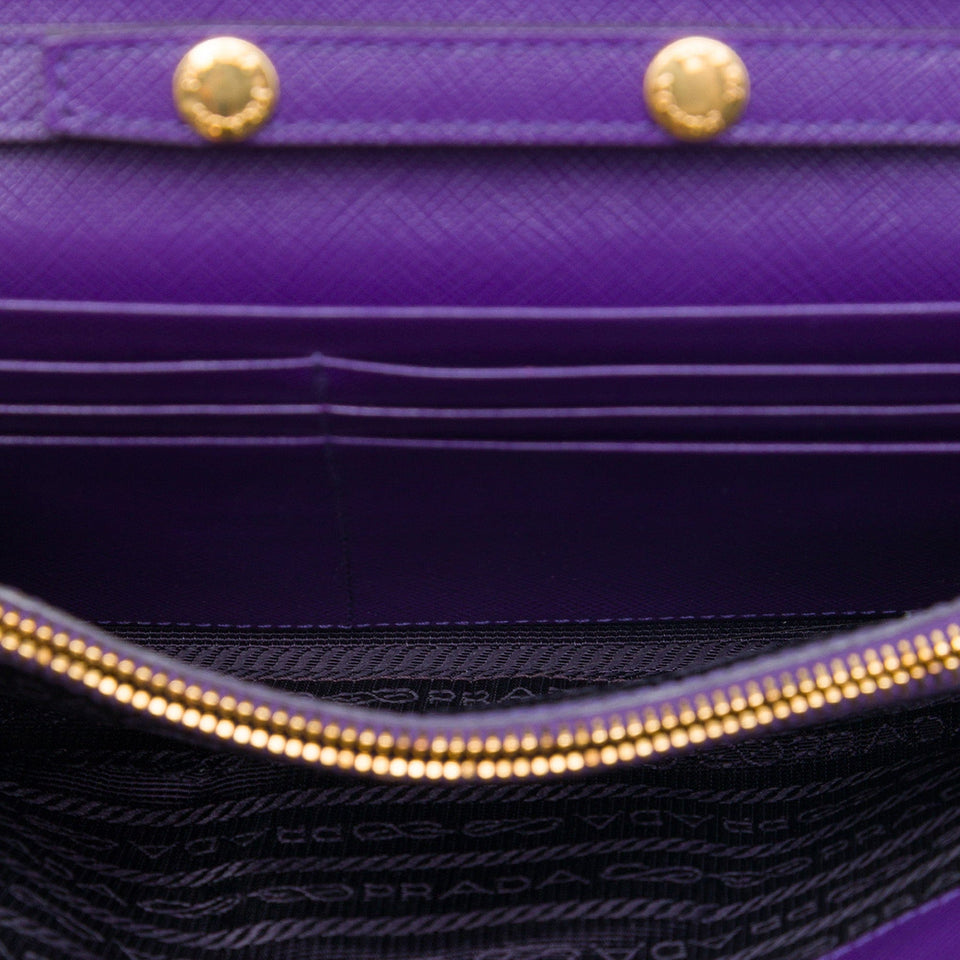 Prada Saffiano Sound Lock Wallet on Chain