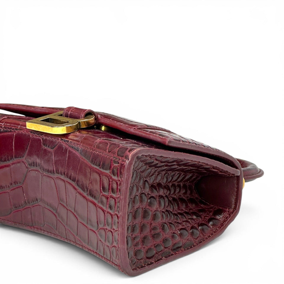 Balenciaga Hourglass Bag Croc - Embossed Calfskin