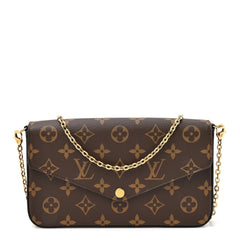 Louis Vuitton Monogram Pochette Felicie Chain Wallet Fuchsia