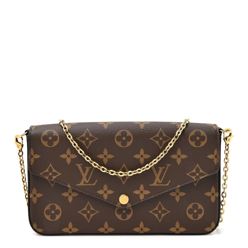 Louis Vuitton Monogram Pochette Felicie Chain Wallet Fuchsia