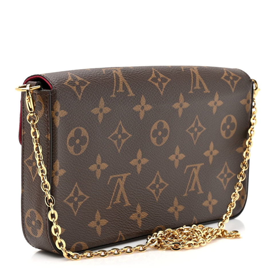Louis Vuitton Monogram Pochette Felicie Chain Wallet Fuchsia