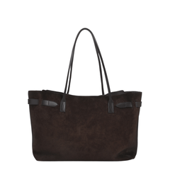 Balenciaga Bel Air Large Waxed Suede Calfskin Tote Bag - Light Espresso