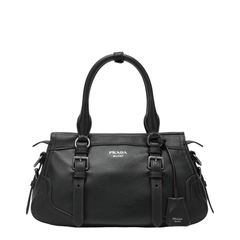 Prada Large Leather Tote Bags - Black