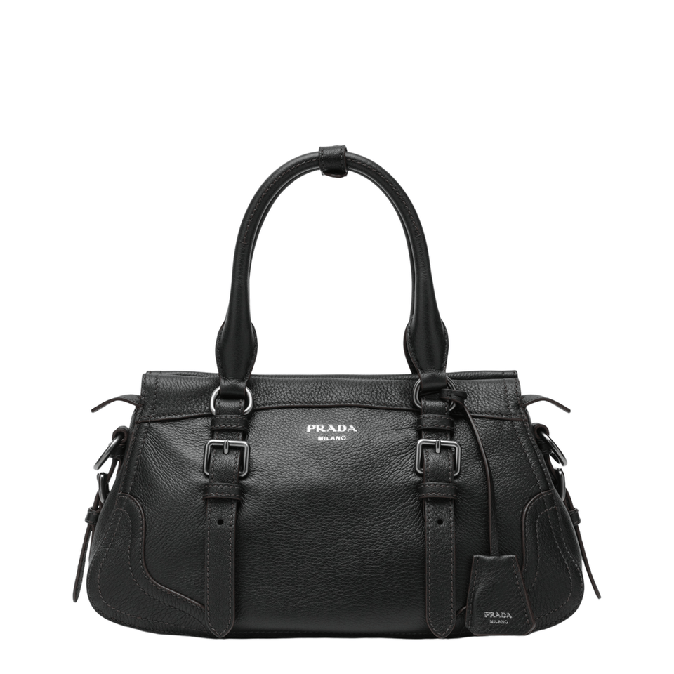 Prada Large Leather Tote Bags - Black