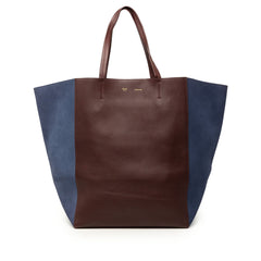 Celine Large Bicolor Suede and Calfskin Phantom Cabas Tote