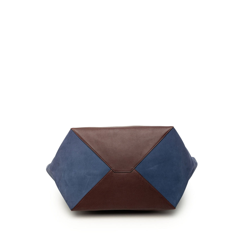 Celine Large Bicolor Suede and Calfskin Phantom Cabas Tote