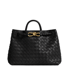 Bottega Veneta Andiamo Medium Lambskin Handbag - Black