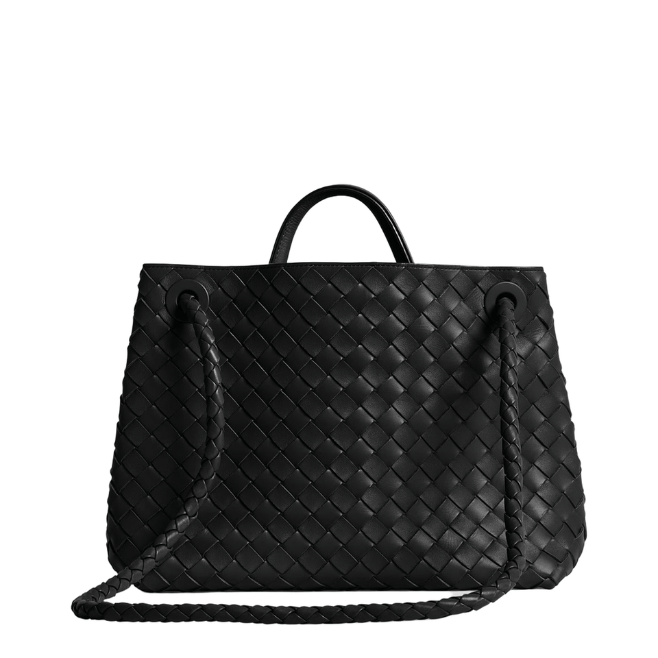 Bottega Veneta Andiamo Medium Lambskin Handbag - Black
