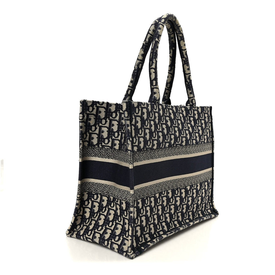 Christian Dior Oblique Medium Book Tote Blue Multicolor