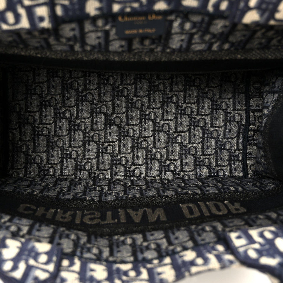 Christian Dior Oblique Medium Book Tote Blue Multicolor
