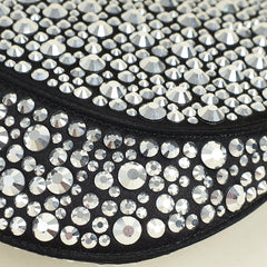 Prada Black Metal Crystal - Embellished Satin Cleo Bag