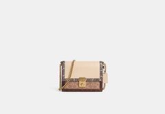 Coach Restored Hutton Shoulder Bag In Signature Canvas With Snakeskin Detail