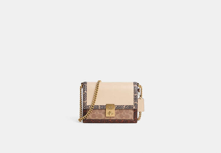 Coach Restored Hutton Shoulder Bag In Signature Canvas With Snakeskin Detail