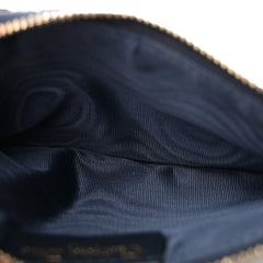 Christian Dior Oblique Dior Pouch Navy Blue