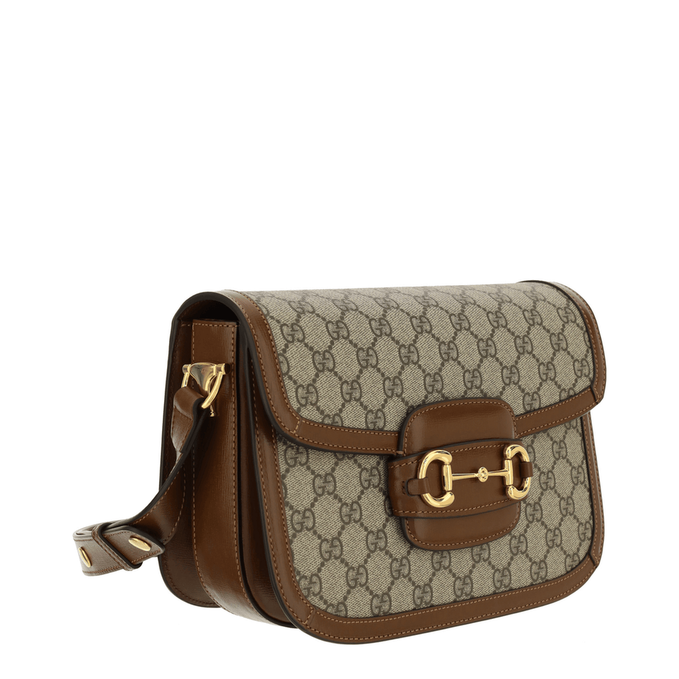 Gucci Horsebit 1955 Medium GG Supreme Shoulder Bag - GG Supreme/brown