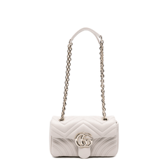 Gucci GG Marmont Small Matelassé Chevron Nappa Leather Shoulder Bag - Light Grey