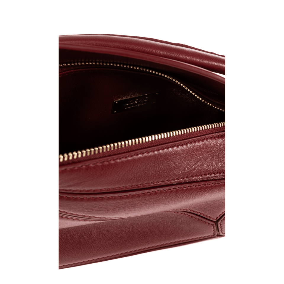 Loewe Puzzle Mini Featherlight Nappa Lambskin Crossbody - Burnt Red