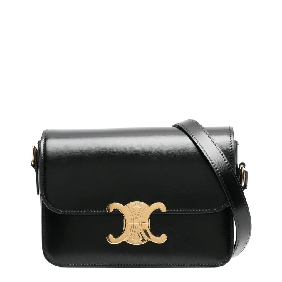 Celine Triomphe Teen Calfskin Crossbody - Black