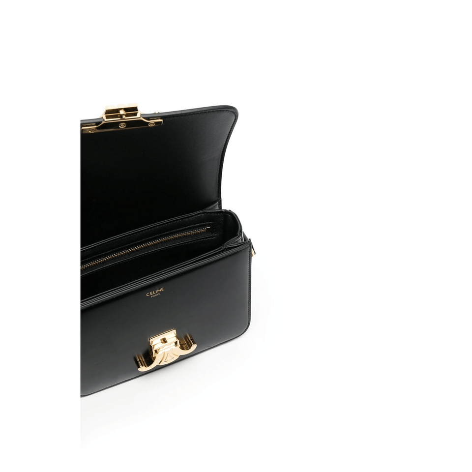 Celine Triomphe Teen Calfskin Crossbody - Black