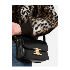 Celine Triomphe Teen Calfskin Crossbody - Black
