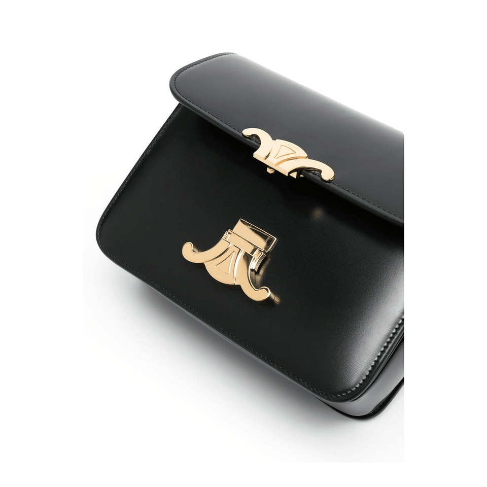 Celine Triomphe Teen Calfskin Crossbody - Black