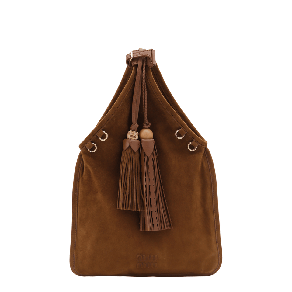 Miu Miu Borse Camoscio Suede Leather Handbag - Rovere