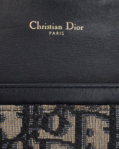 Dior Christian Dior Oblique Jacquard Saddle Flap Card Holder Wallet