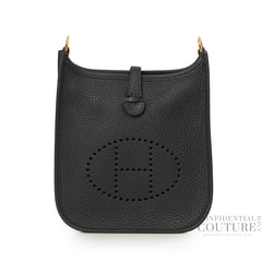 Hermes Noir Evelyne TPM With Gold Hardware