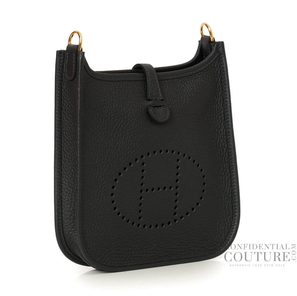 Hermes Noir Evelyne TPM With Gold Hardware