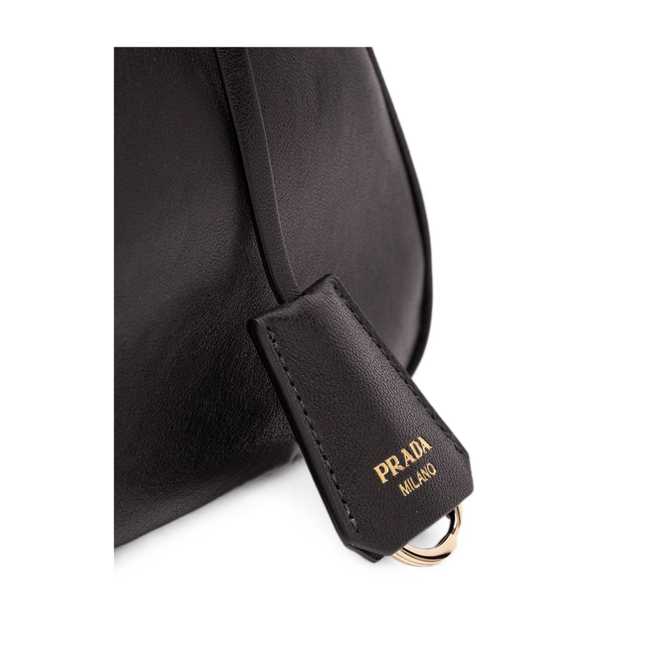 Prada Arqué Small Calfskin Shoulder Bag - Black