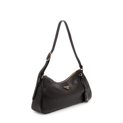 Prada Arqué Small Calfskin Shoulder Bag - Black