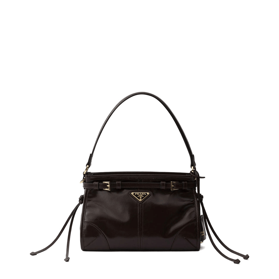 Prada Bonnie Small Calfskin Shoulder Bag - Black