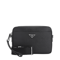 Prada Saffiano Calfskin Shoulder Bag - Nero