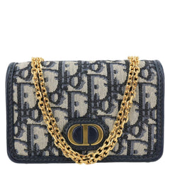 CHRISTIAN DIOR 30 Montaigne 2 In 1 Nano Jacquard Oblique Pouch Blue