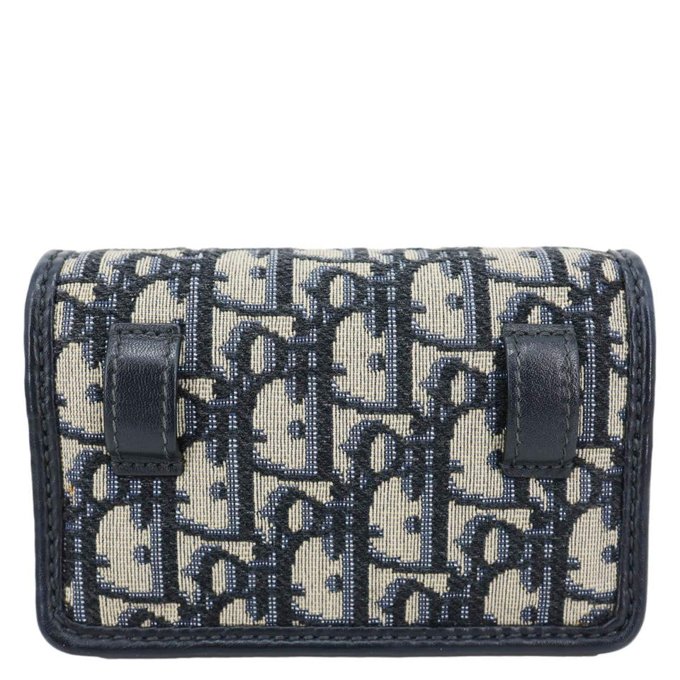 CHRISTIAN DIOR 30 Montaigne 2 In 1 Nano Jacquard Oblique Pouch Blue
