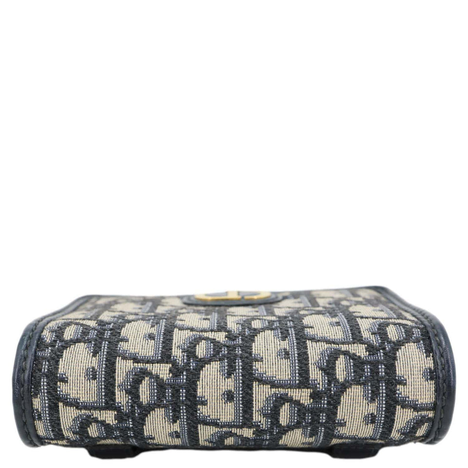 CHRISTIAN DIOR 30 Montaigne 2 In 1 Nano Jacquard Oblique Pouch Blue