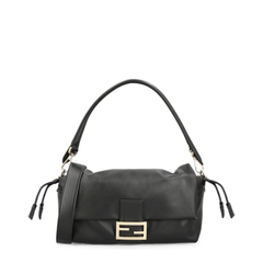 Fendi Baguette Medium Soft Nappa Leather Handbag - Black