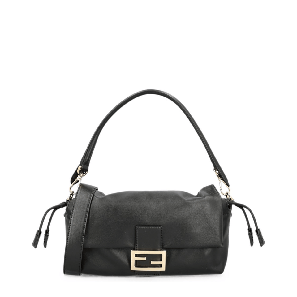 Fendi Baguette Medium Soft Nappa Leather Handbag - Black