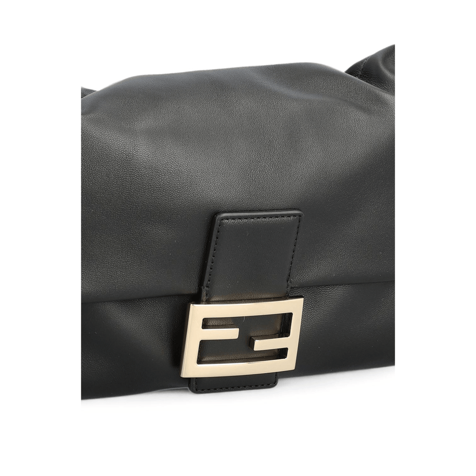 Fendi Baguette Medium Soft Nappa Leather Handbag - Black