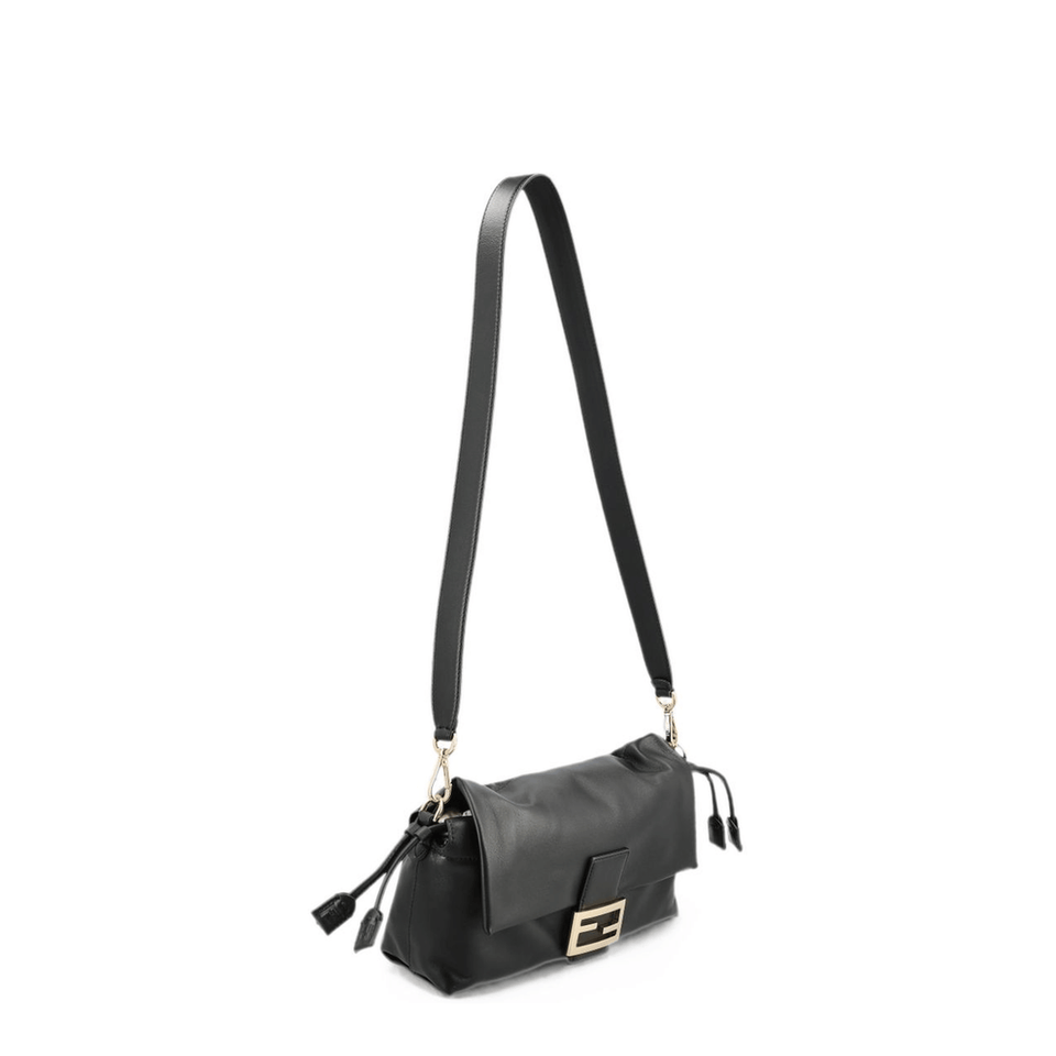 Fendi Baguette Medium Soft Nappa Leather Handbag - Black