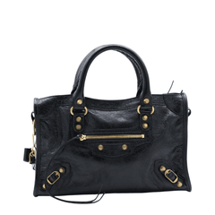 Balenciaga Le City Small Arena Storico Lambskin Shoulder Bag - Black