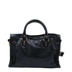 Balenciaga Le City Small Arena Storico Lambskin Shoulder Bag - Black