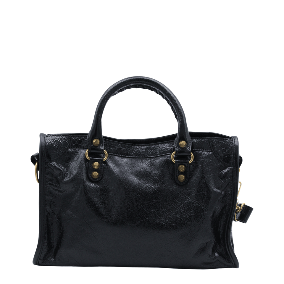 Balenciaga Le City Small Arena Storico Lambskin Shoulder Bag - Black
