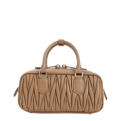Miu Miu Arcadie Calfskin Handbag - Sand Beige