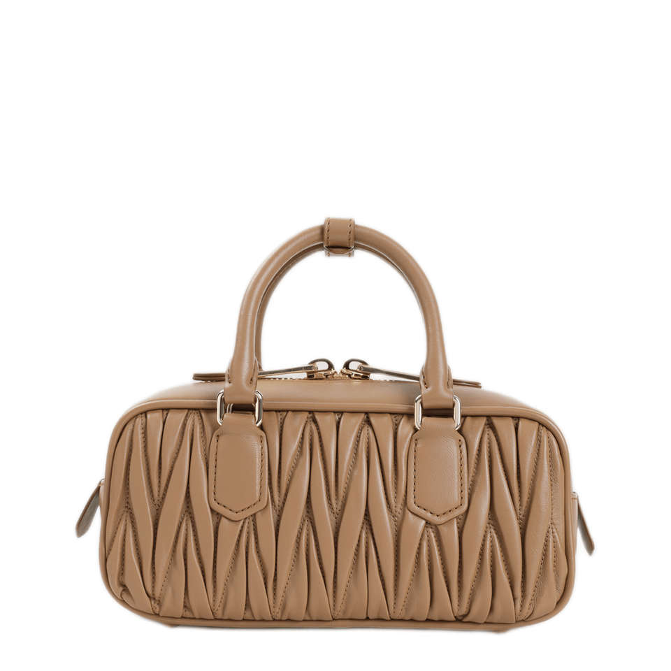 Miu Miu Arcadie Calfskin Handbag - Sand Beige