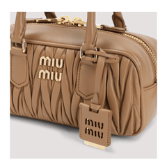 Miu Miu Arcadie Calfskin Handbag - Sand Beige