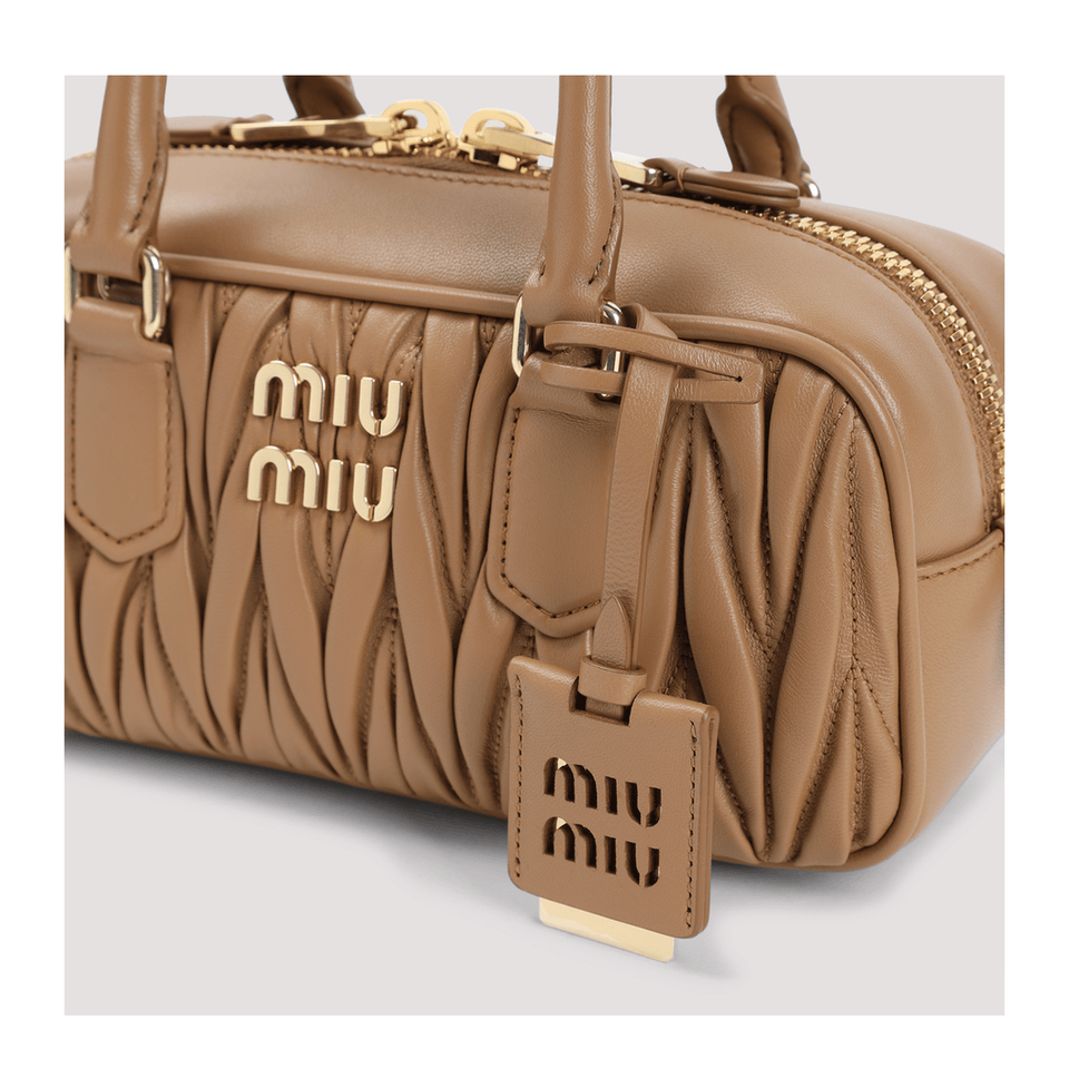 Miu Miu Arcadie Calfskin Handbag - Sand Beige