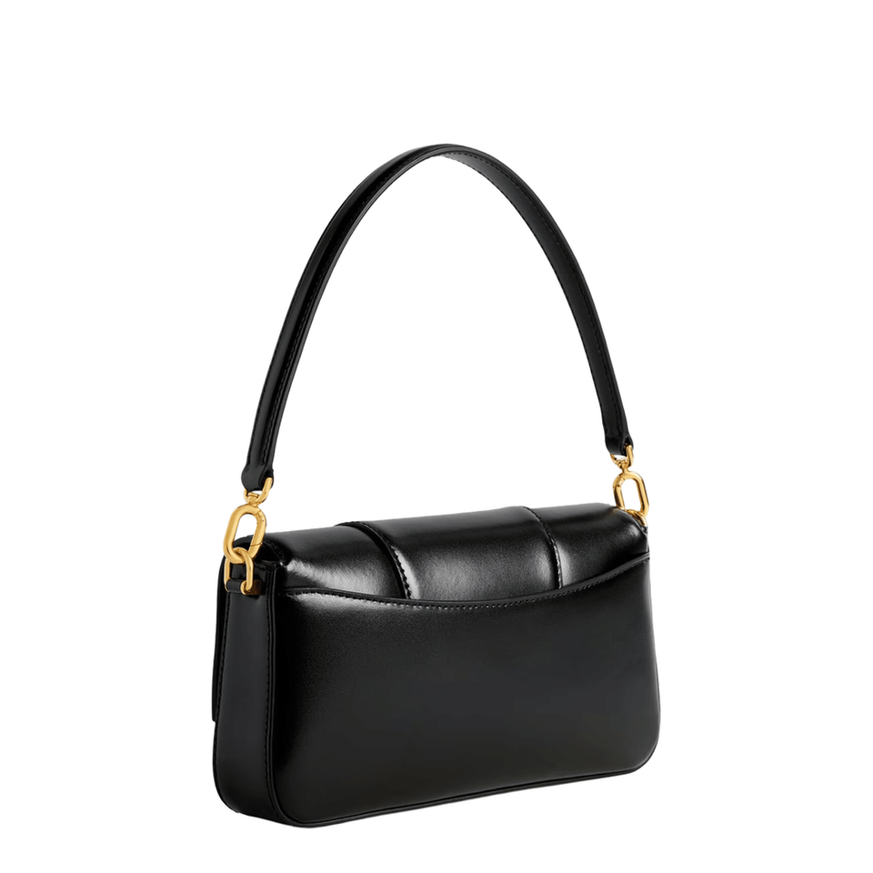Balenciaga Hourglass Small Calfskin Shoulder Bag - Black