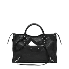 Balenciaga Le City Medium Arena Lambskin Bag - Black